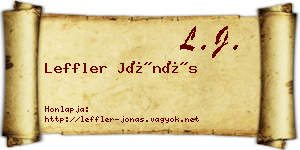 Leffler Jónás névjegykártya